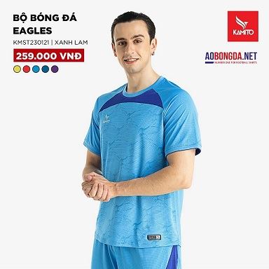 Áo Bóng Đá không Logo Kamito Eagles Xanh Lam